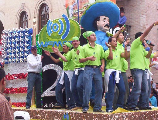 Matamoros Tamaulipas Mexico   Charros Parade   Radio station Float 