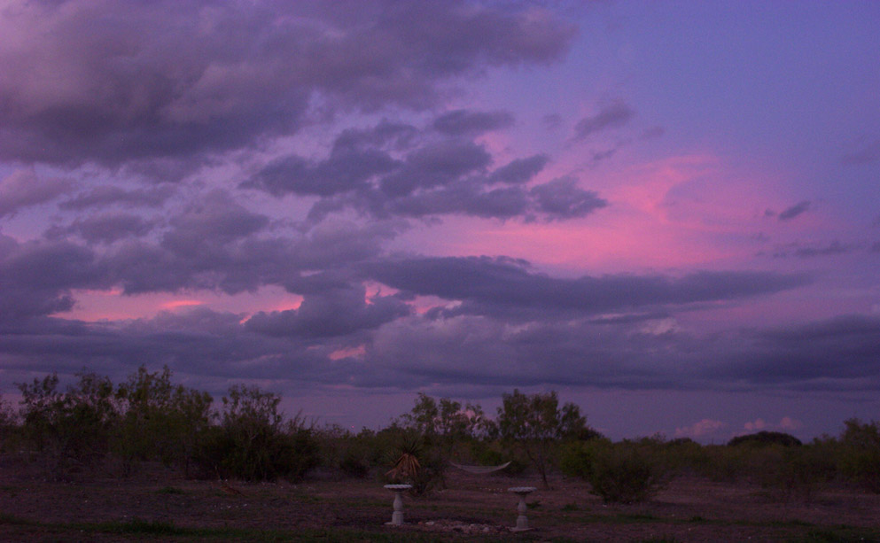 colorful september evening sky in hondo texas 